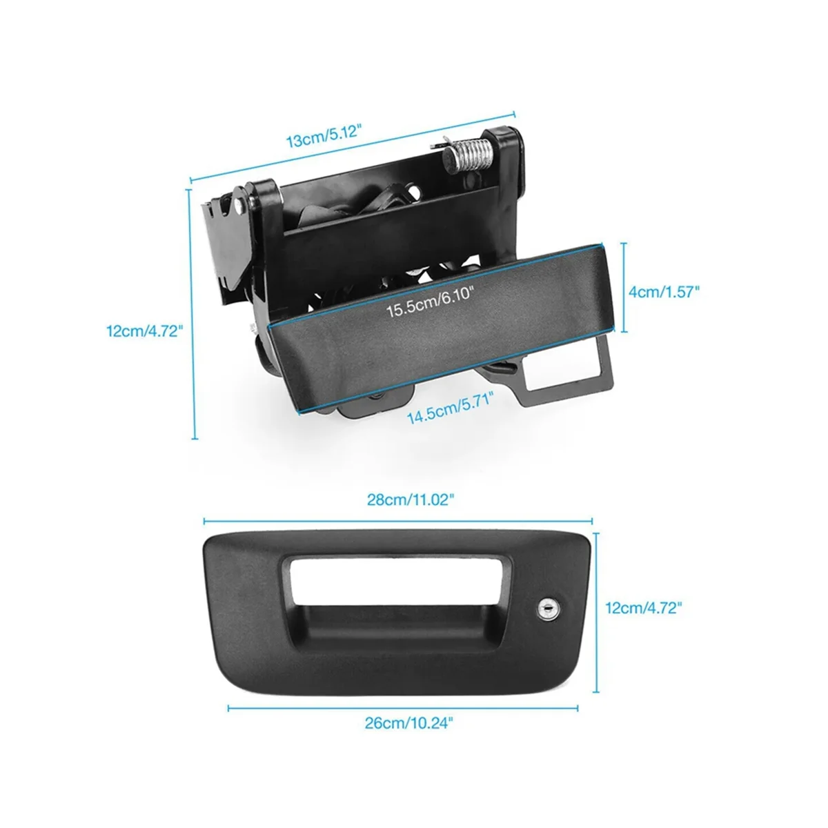 Tailgate Handle Bezel Lock with Keys for Chevrolet Silverado and for GMC Sierra 2007-2014 22755305 17802393