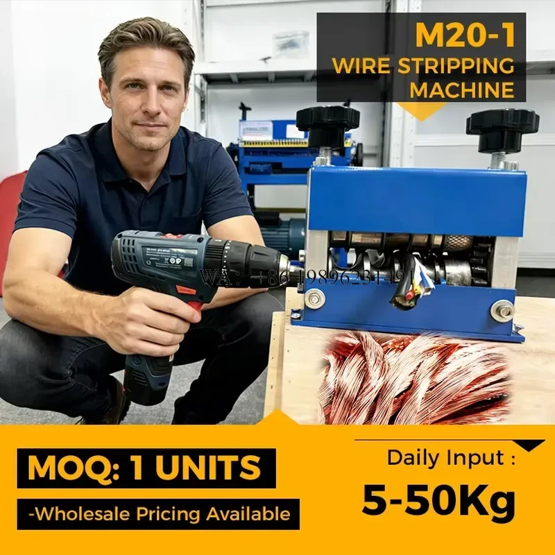 Wmwmnu M20-1 Drill Operated and Manual Wire Stripper CE Certified Lightweight Easy Operation for Cat Cable Ready to Order