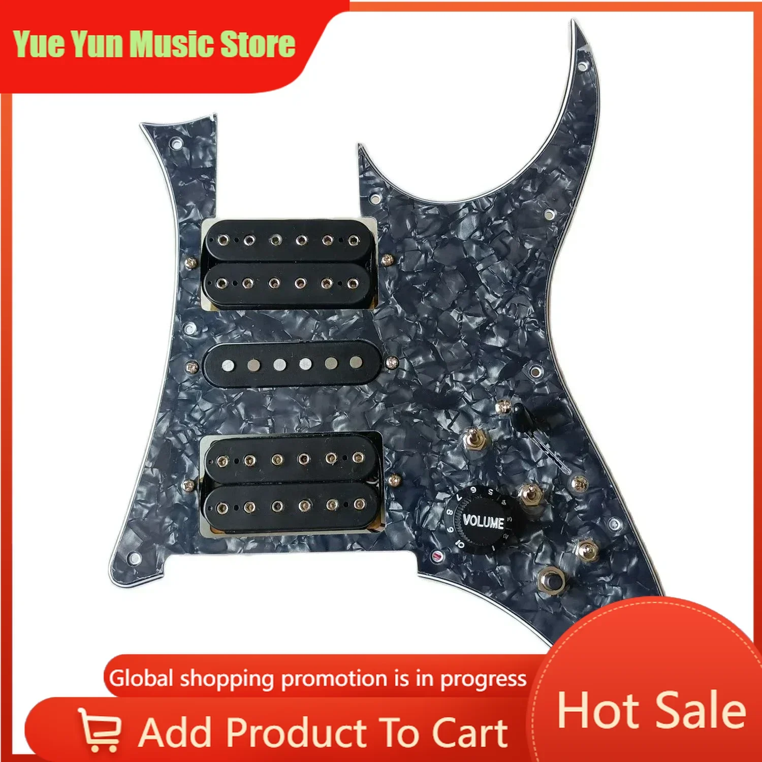 

Prewired Loaded RG Pickguard With HSH Humbucker Pickups Set Coil Splitting Switch For RG Electric Guitar