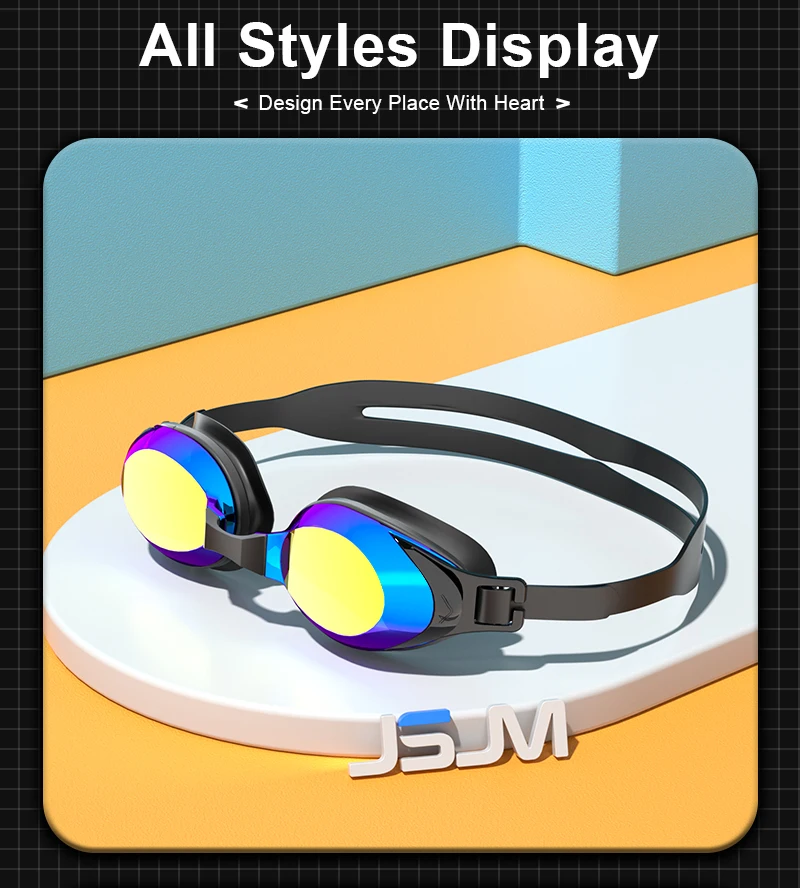 JSJM Professionelle Antibeschlag-Schwimmbrille für Erwachsene – UV-Schutz, verstellbare Silikon-Passform für Männer und Frauen, Unisex-Design – Detail 9