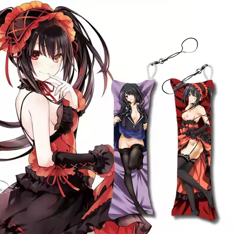 DATE A LIVE Tokisaki Kurumi Pendant Kaychain Small Dakimakura Cartoon Japanese Anime Mini Body Pillow Pendants