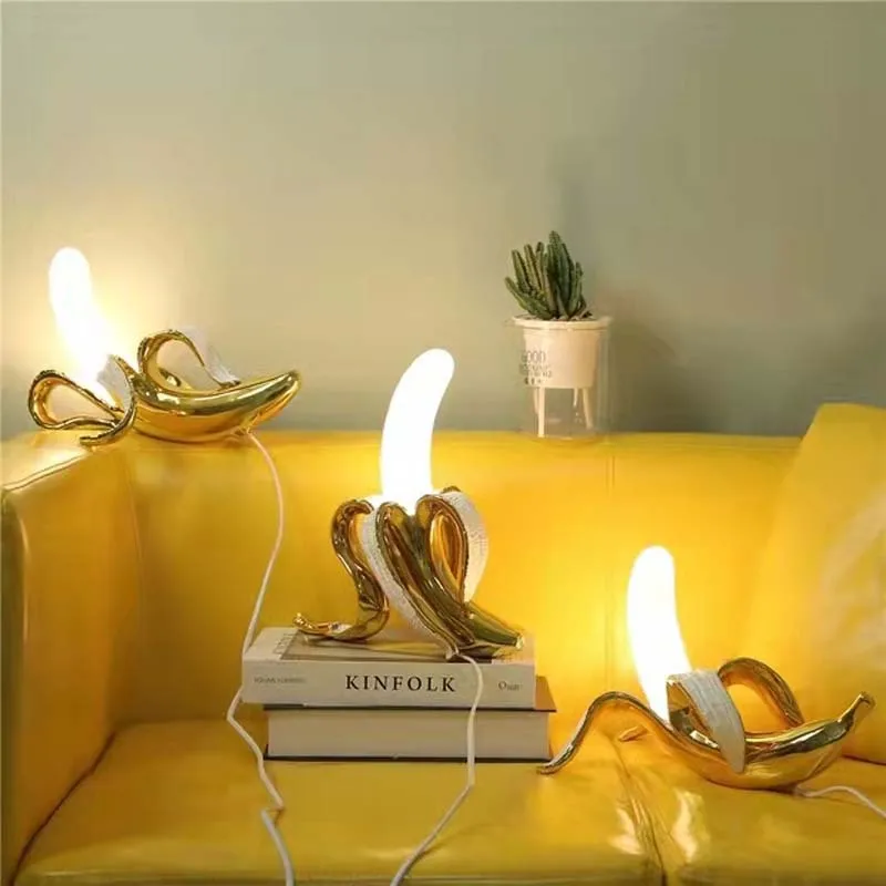 Nordic Banana Bedroom Bedside Lamp Cartoon Children's Room Living Room Bar Decor Simulation Table Desk Lamp Led Night Lights