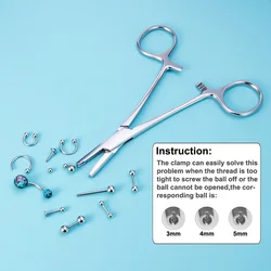 1PC Sterile Surgical Steel Dermal Anchor Holding Tool Plier Tweezer Clamp Professional Disc Forcep Body Piercing Equipment 3-5mm