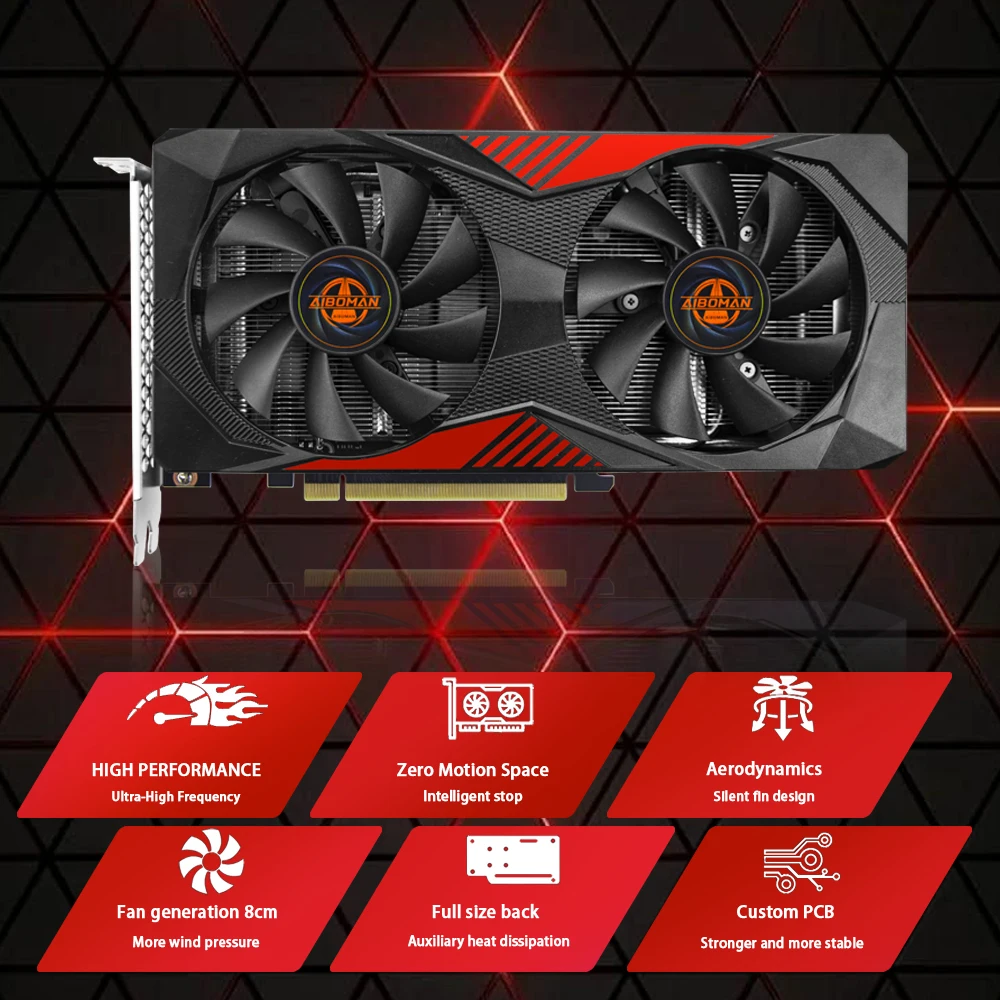 بطاقات الرسومات AIBOMAN GeForce RTX 3060 12GB NVIDIA GPU GDDR6 192bit 8Pin PCI-E 4.0 x16 rtx3060 12gb مناسبة للألعاب