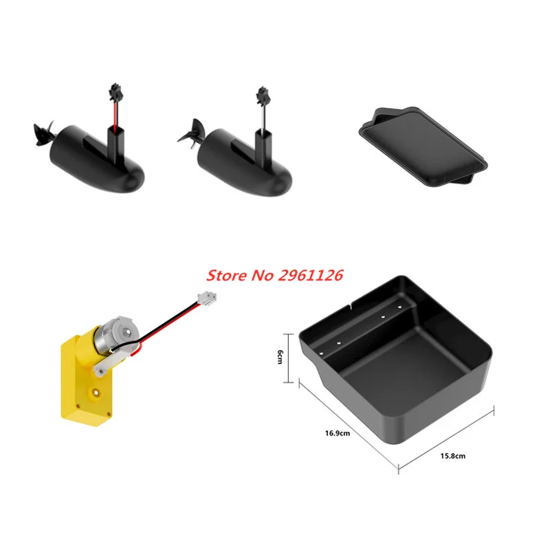 V050 RC Bait Boat Spare Parts 7.4V Battery/Hopper/Receiver/Motor/Motor Cover/Handle/Battery Cover V050 Bait Boat Accessories Toy