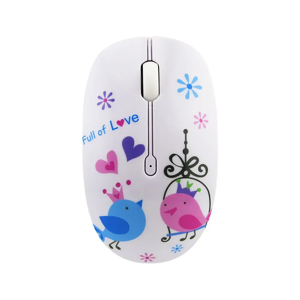 

2.4G Wireless Mouse Fashion Flower Pattern Portable Mini Optical 1200DPI Computer Gaming for Laptop Pc