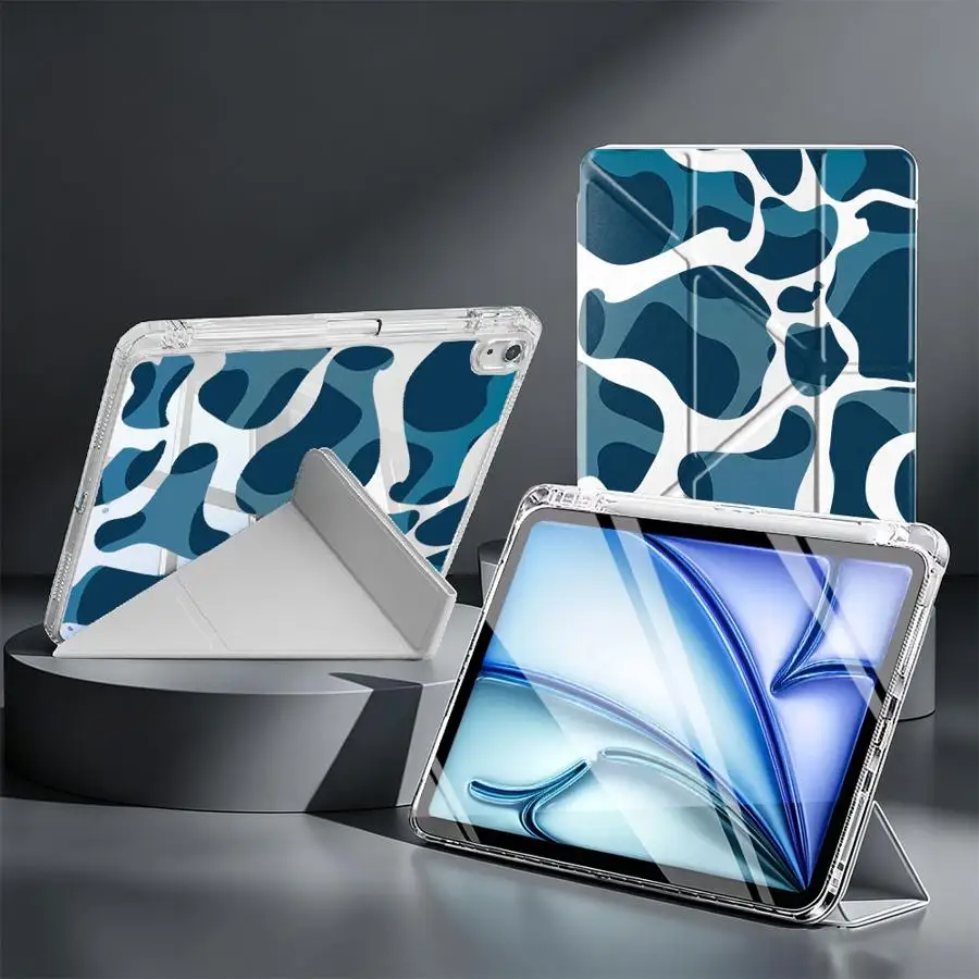 Personalized Ripple Pattern Tablet Case For iPad 12th 11th 9th Mini 7 6 5 Pro 13 2025 2026 Air 8 M2 M3 3 10th Gen With Pen Slot