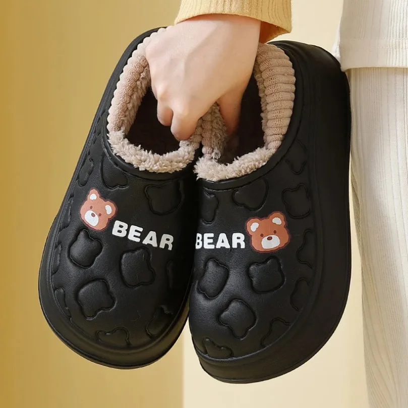 

Домашние тапочки женские, плюшевые, с мехом, теплые, нескользящие, для дома, плоские, термо, для мужчин и женщин