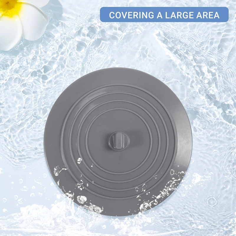 AA81-2 Pack Bathtub Stopper, 6 Inches Large Silicone Tub Stopper, Flat Suction Drain Covers, Bath Plug For Tub, Kitchens, Bathro