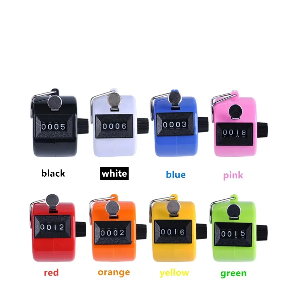 Handheld 4 Digital Tally Counter Mechanical Manual Palm Clicker Number Count Assorted 8 Color Tally Counter Number Count