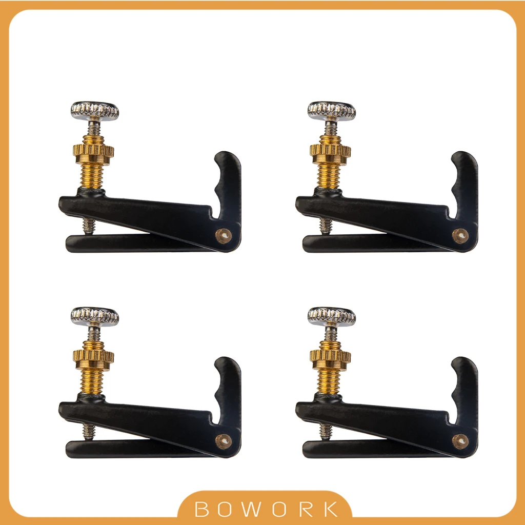 

4PCS Violin String Adjuster Tuning Adjuster Fiddle Adjuster Fine Tuners For 4/4 3/4 Fiddle Violin Parts Accessories Black Tuners