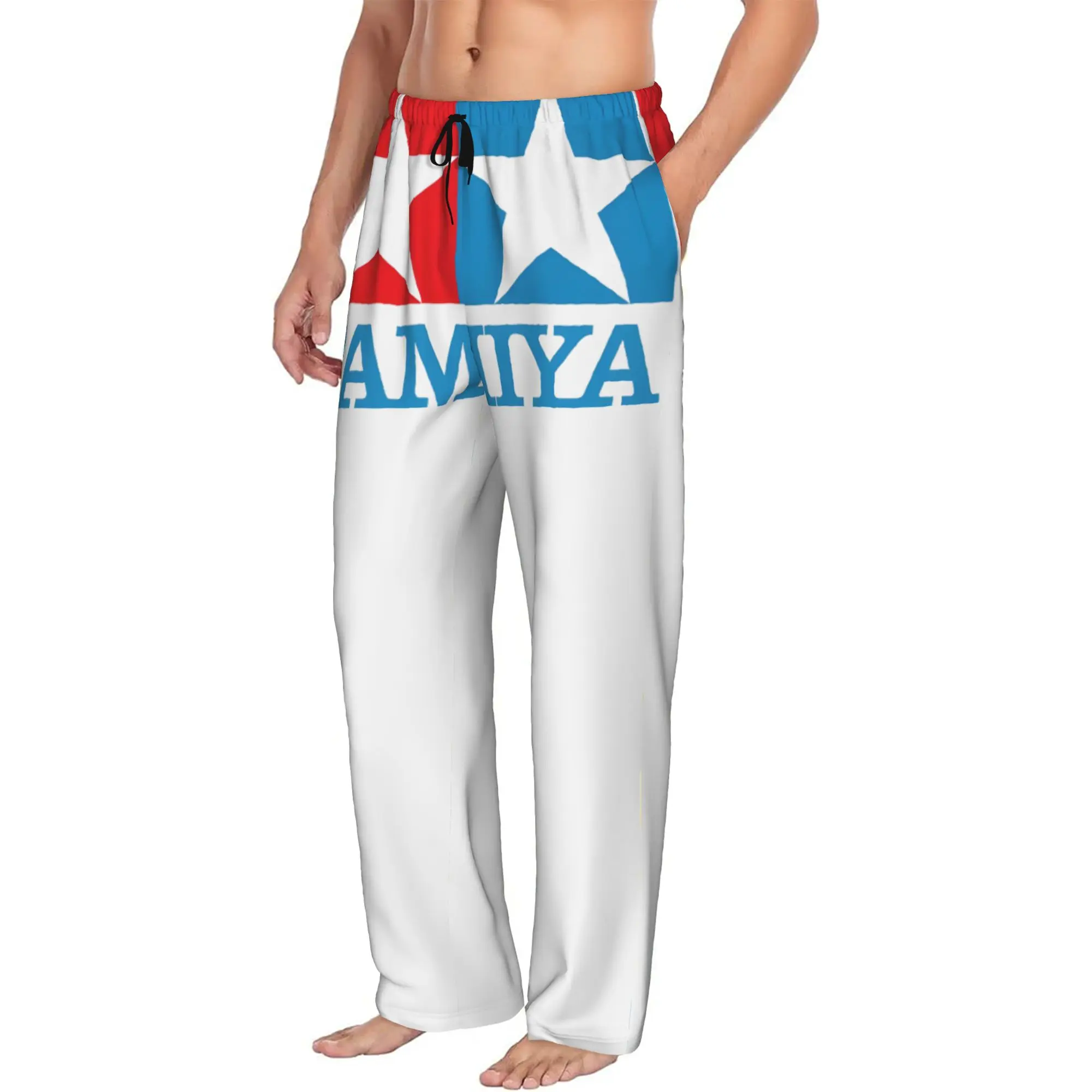 Custom Tamiyas Pajama Pants Sleepwear for Men Elastic Waistband Classic Logo Sleep Lounge Bottoms with Pockets