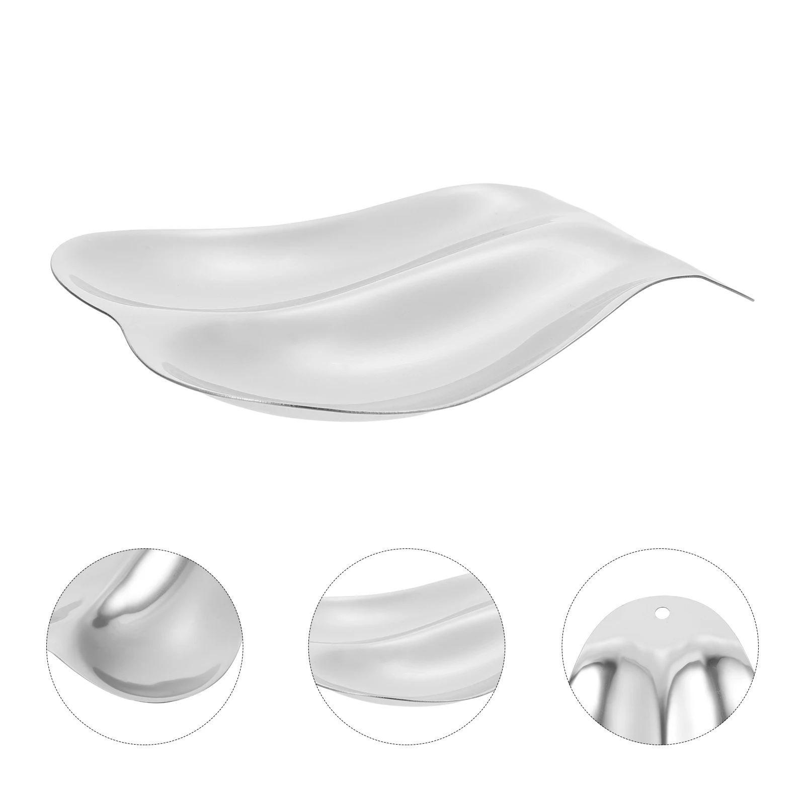 

1 pc Spoon Holder Stainless Steel Soup Spoon Rest Rack Slotted Stand for Kitchen Cookware Storage Modern Design