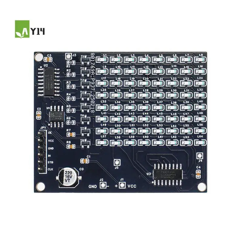 AY14 -DIY Electronic Kit 64 SMD LED Patch Matrix Advertising Screen Number Display Soldering Project Practice Kit