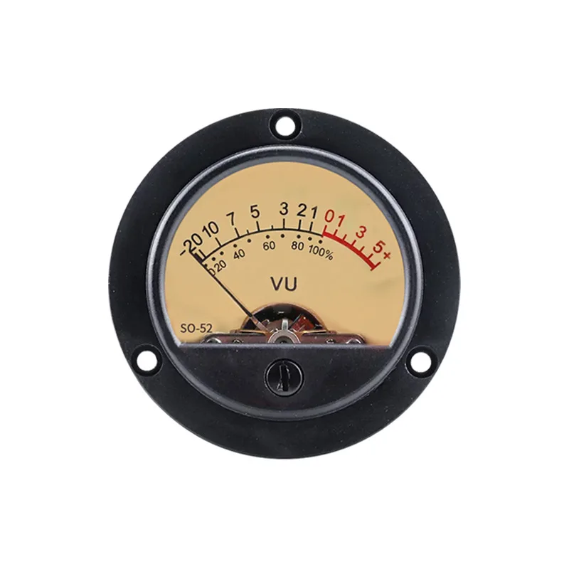 Pointer Head Vintage Dial Round SO-52 Yellow 52mm Gall VU Meter Level Strap