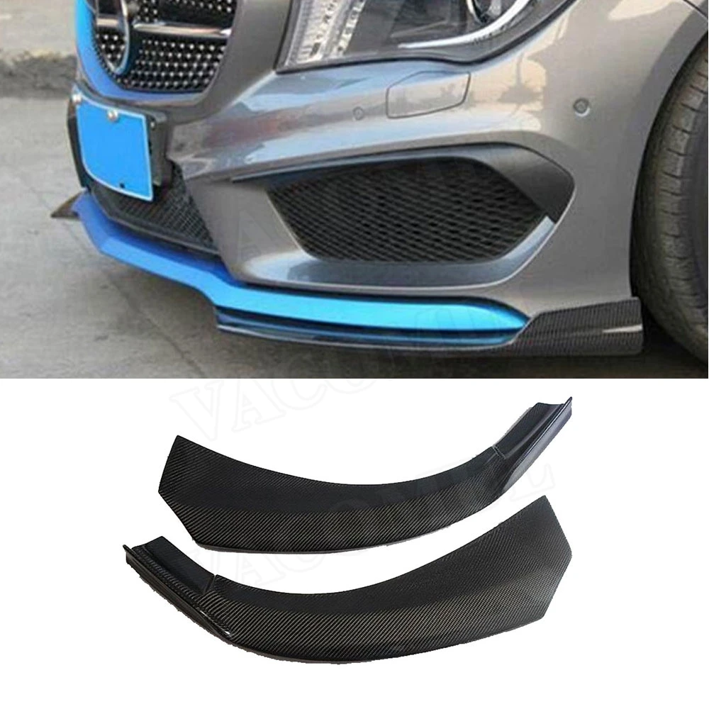 VACOMUL Carbon Fiber Front Bumper Lip Splitters Flaps Spoiler For Benz CLA Class W117 C117 CLA250 CLA260 CLA45 2014-2016 2PCS