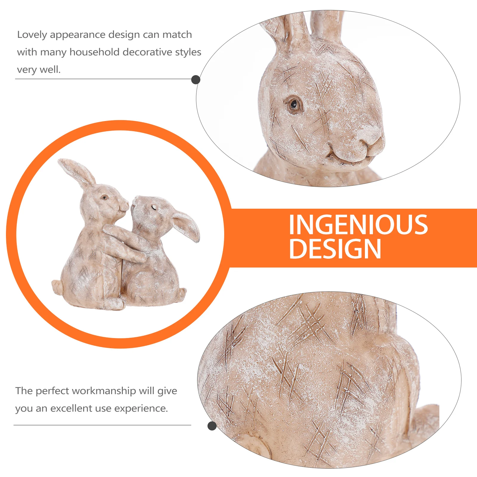 Couple Hugging Resin Rabbit Lawn Figure Decoration Bunny Sculpture Artware Garden Rabbit Statue nament