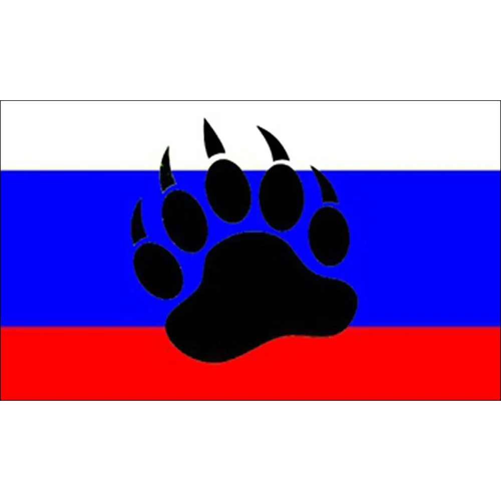 2X3FT Custom Russia Bear Paw FLAG 90x150cm WITH Bear claw BANNER