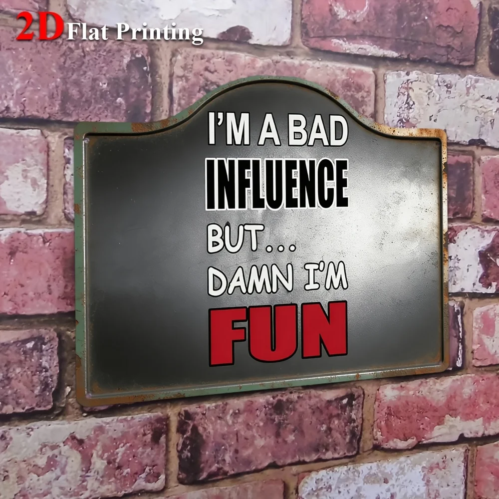 1pc, 2D Flat, Signs Metal Sheet Painting 
