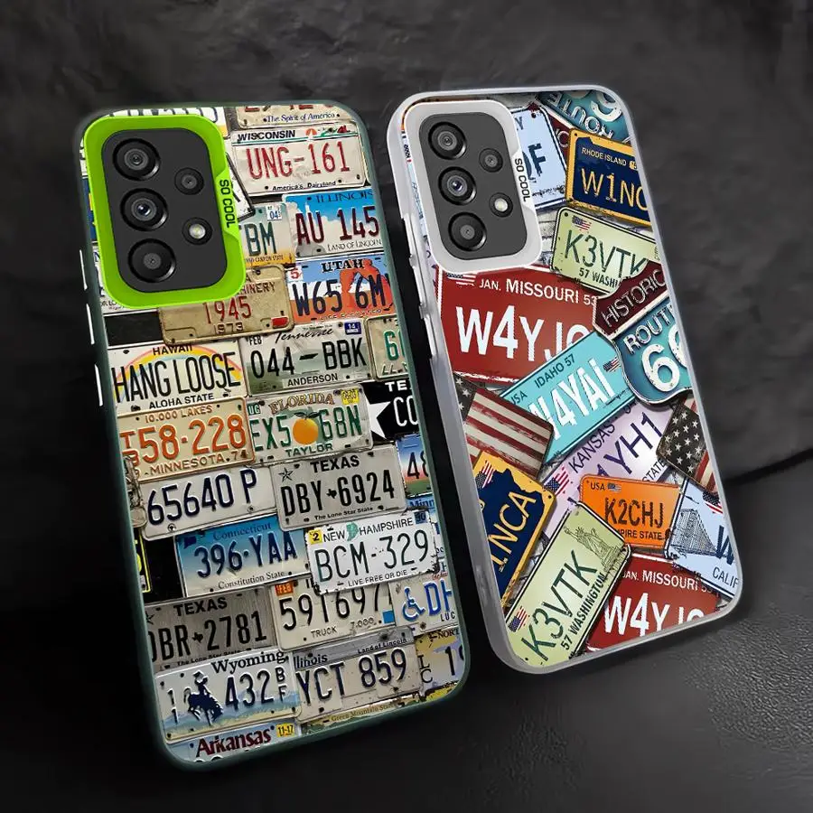 حافظة لهاتف سامسونج لهاتف جالاكسي A24 A16 A34 A13 A25 A14 A17 A23 A15 A12 A32 أرقام لوحة ترخيص مختلفة