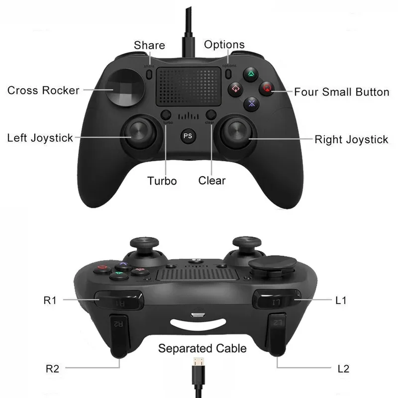 USB Wired Gamepad For PS4/Android/PC Console Controller Joystick Joypad With Dual Motor Vibration for PS4 Game Controller