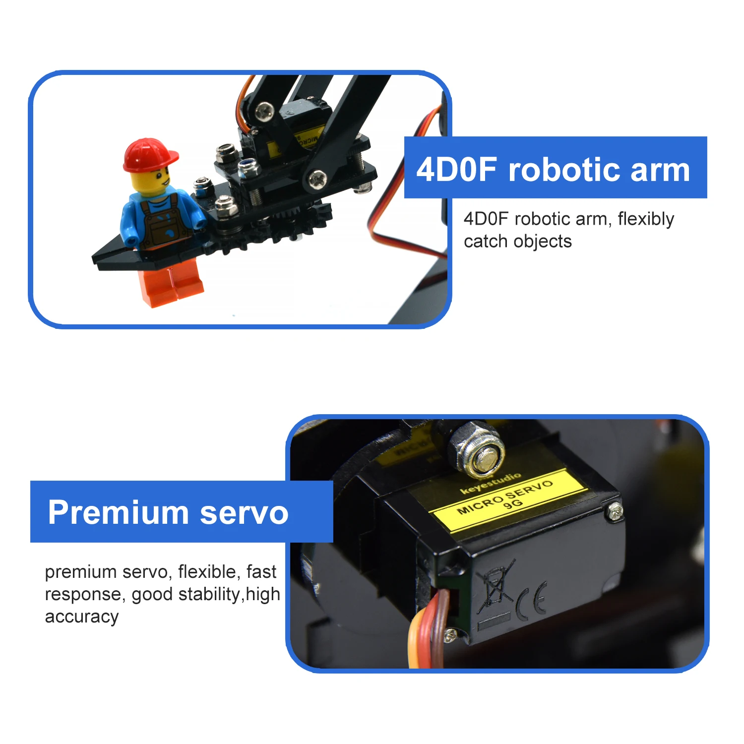 Imagem -05 - Keyestudio-acrílico Garra Mecânica Robot Arm Starter Kit Faça Você Mesmo Robot Brinquedos Programação Stem 4dofmicrobit v2