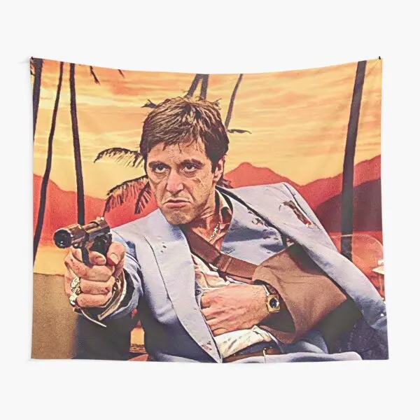 Scarface Tony Montana  Tapestry Bedspread Living Colored Home Bedroom Printed Decoration Yoga Mat Wall Towel Blanket Hanging