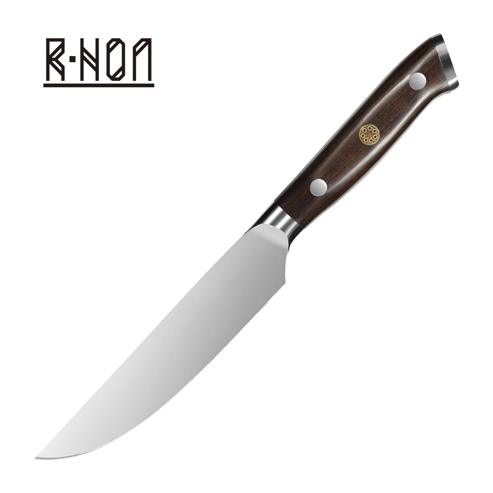 

RHON 4.8inch Kitchen Steak Knife AUS-10 Stainless Steel Razor Sharp Slicing Beef Cut Lamb Utility Knives with Rose Wood Handle