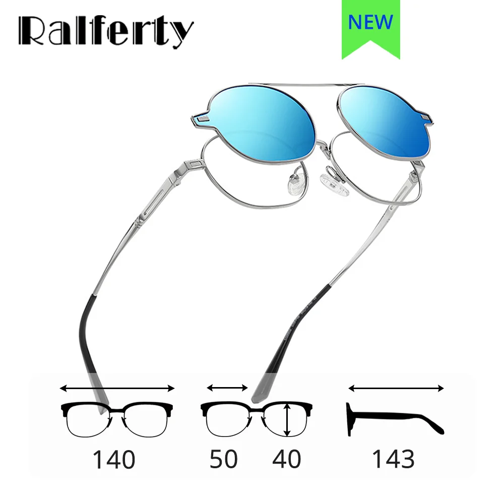 

Ralferty Retro Oval Clip On Sun Glasses Women Men Eyeglass Frames Magnet Sunglasses Polarized UV400 2 In 1 Steampunk Eye Glasses