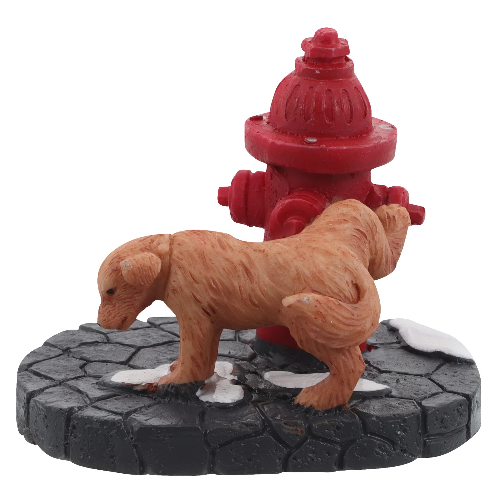 

Miniature Resin Christmas Dog Peeing on Fire Hydrant Decorative Garden Statue Outdoor Yard Decor Funny Peeing Dog Ornament