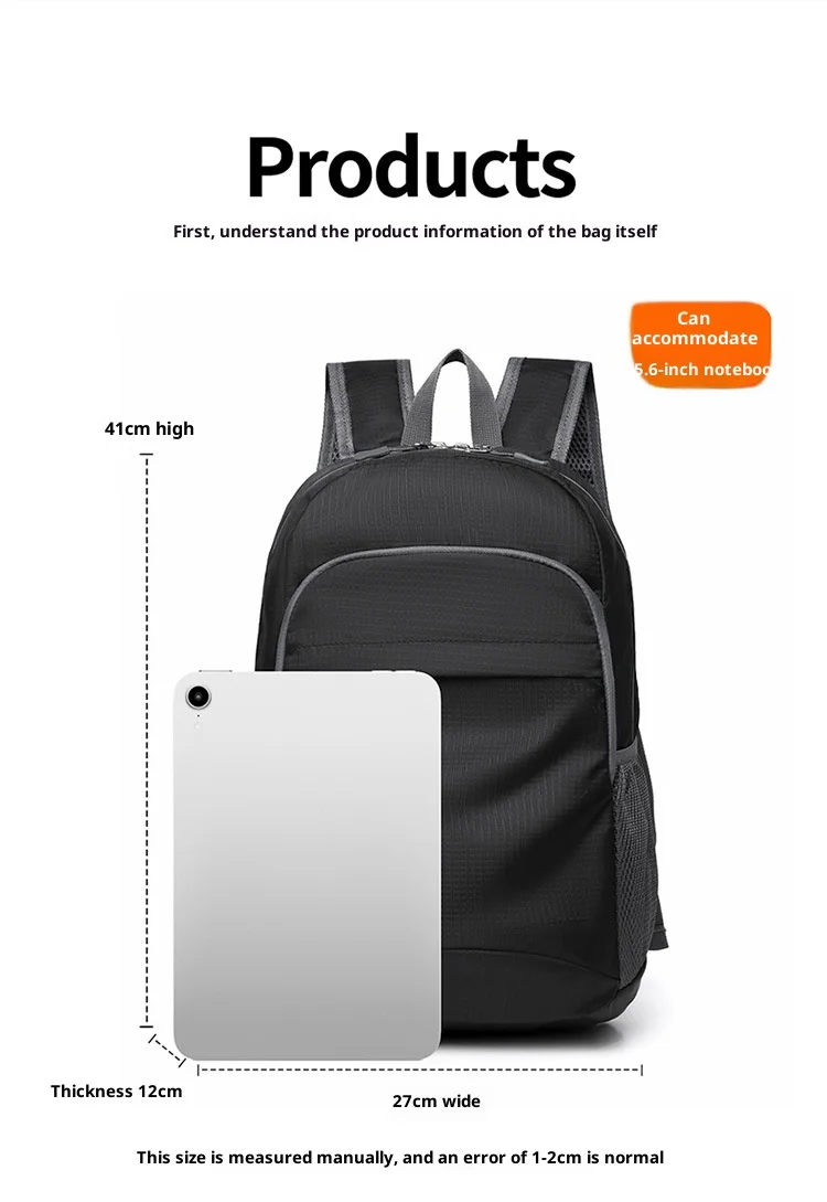 حقيبة ظهر جديدة من النايلون للاستخدام الخارجي، حقيبة ظهر قابلة للطي، سعة كبيرة للرجال والنساء، حقيبة تسلق الجبال خفيفة الوزن للسفر