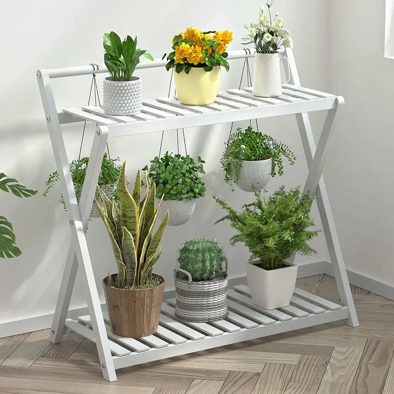 Balcony Flower Shelf Plant Shelves Floor Type Wood Design Multilayer Plant Shelves Interior Decoration Furniture Pergola