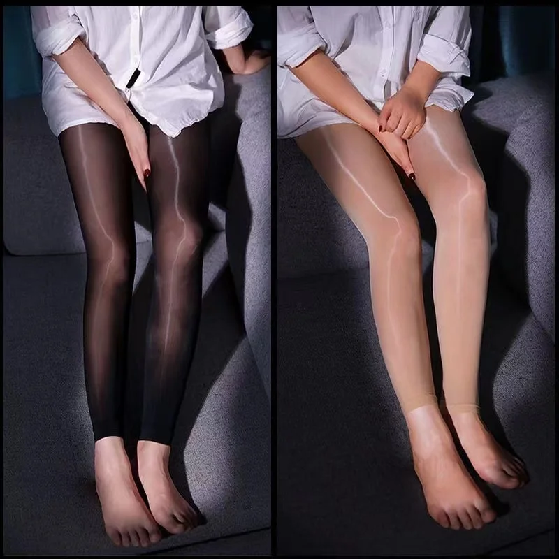 Soft Slip Oily Pantyhose for Women Comfortable Thigh High Stockings Sheer Silky Tights Cool Girlfriend Horse Oil Shiny Pantyhose