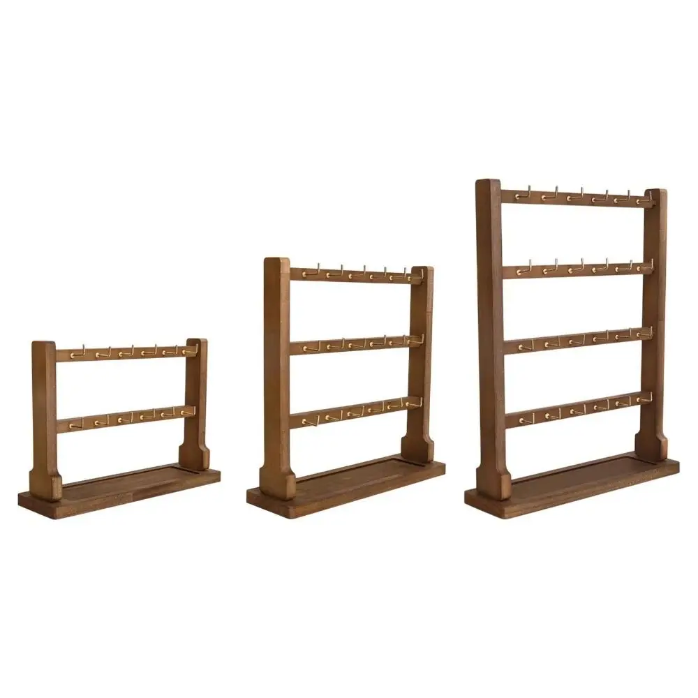 

Stable Structure Jewelry Storage Rack Stylish with Hook Jewelry Display Stand Wood Classic Design Bracelet Necklace Organizer