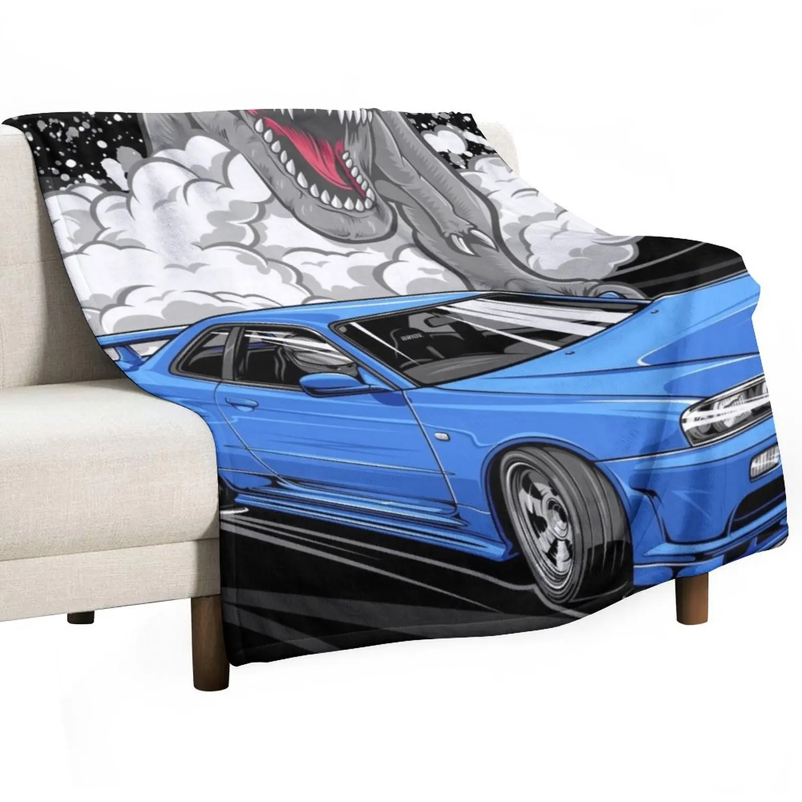 

Skyline R34 GTR Throw Blanket blankets and throws Extra Large Throw Hairy Fashion Sofas Blankets