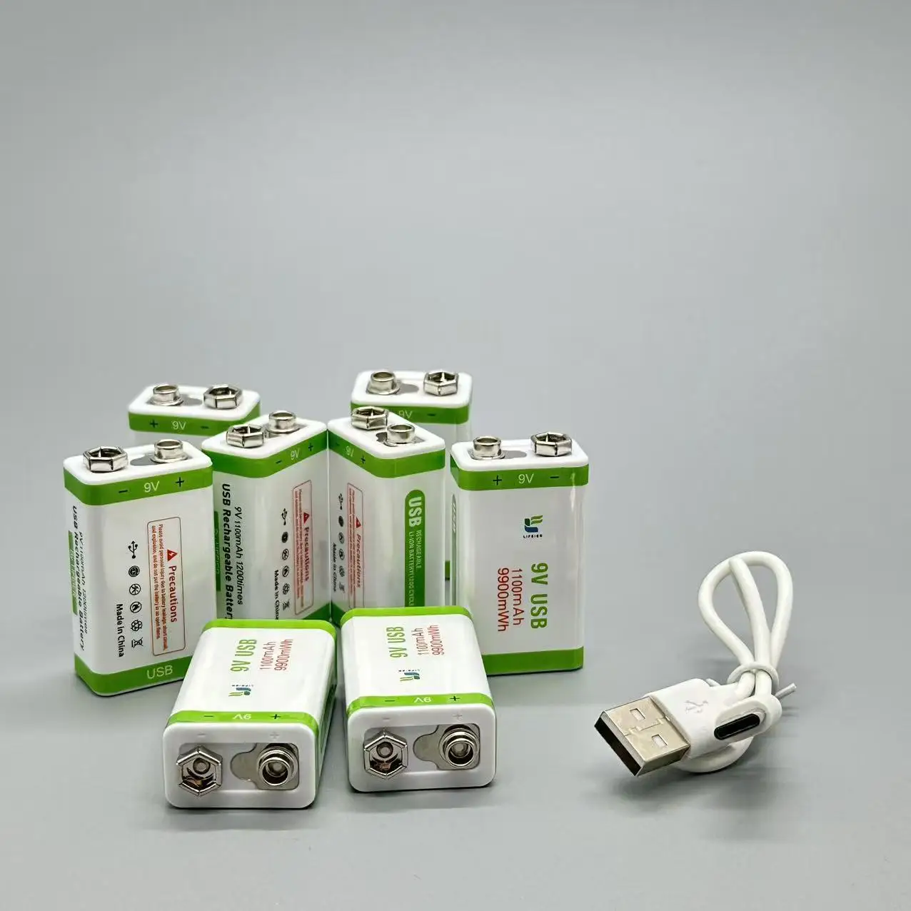 

new 9V-1100mAh rechargeable lithium battery for multimeter, wireless microphone, toy car, square replacement for lithium battery