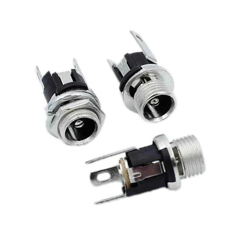 10/50/200PCS DC025 5.5x2.1mm 5.5x2.5mm DC Socket With Nut DC-025 DC Power Jack Socket Female Panel Mount Connector