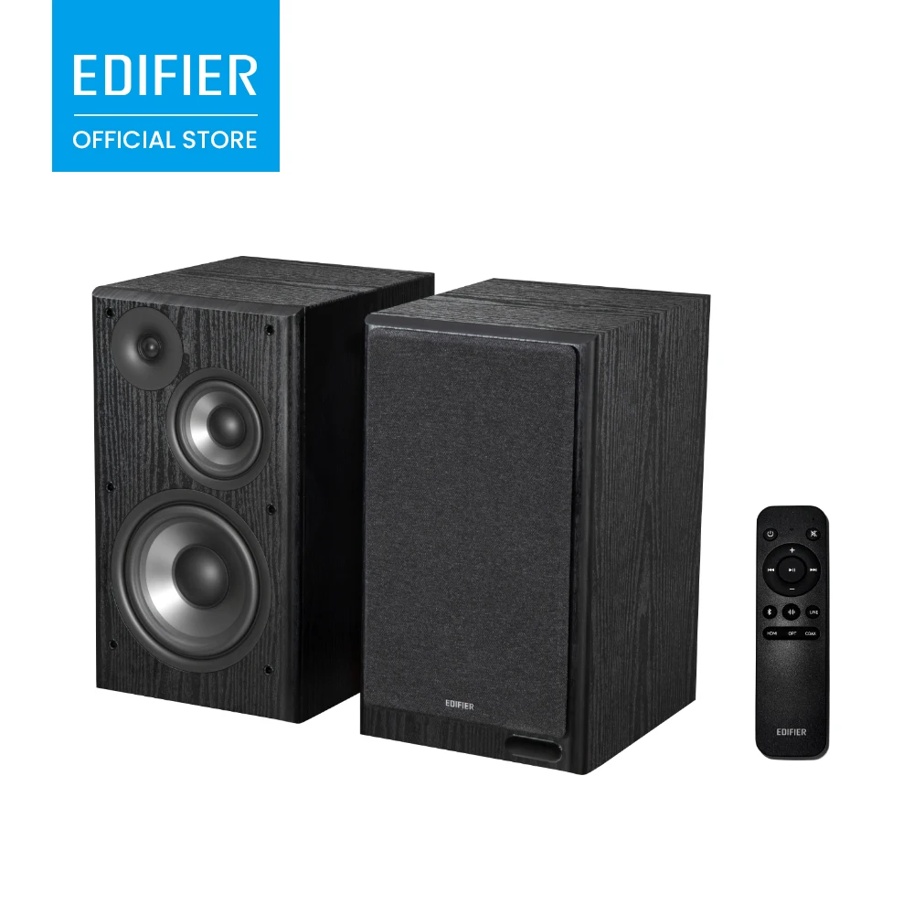 Altavoces de Estantería de Tres Vías EDIFIER R2750DB MKII, 144W RMS, Audio de Alta Resolución Certificado, Bluetooth 6.0, LDAC, HDMI, eARC, Woofer de 7'', Tweeter de Cúpula de Seda, Aplicación ConneX