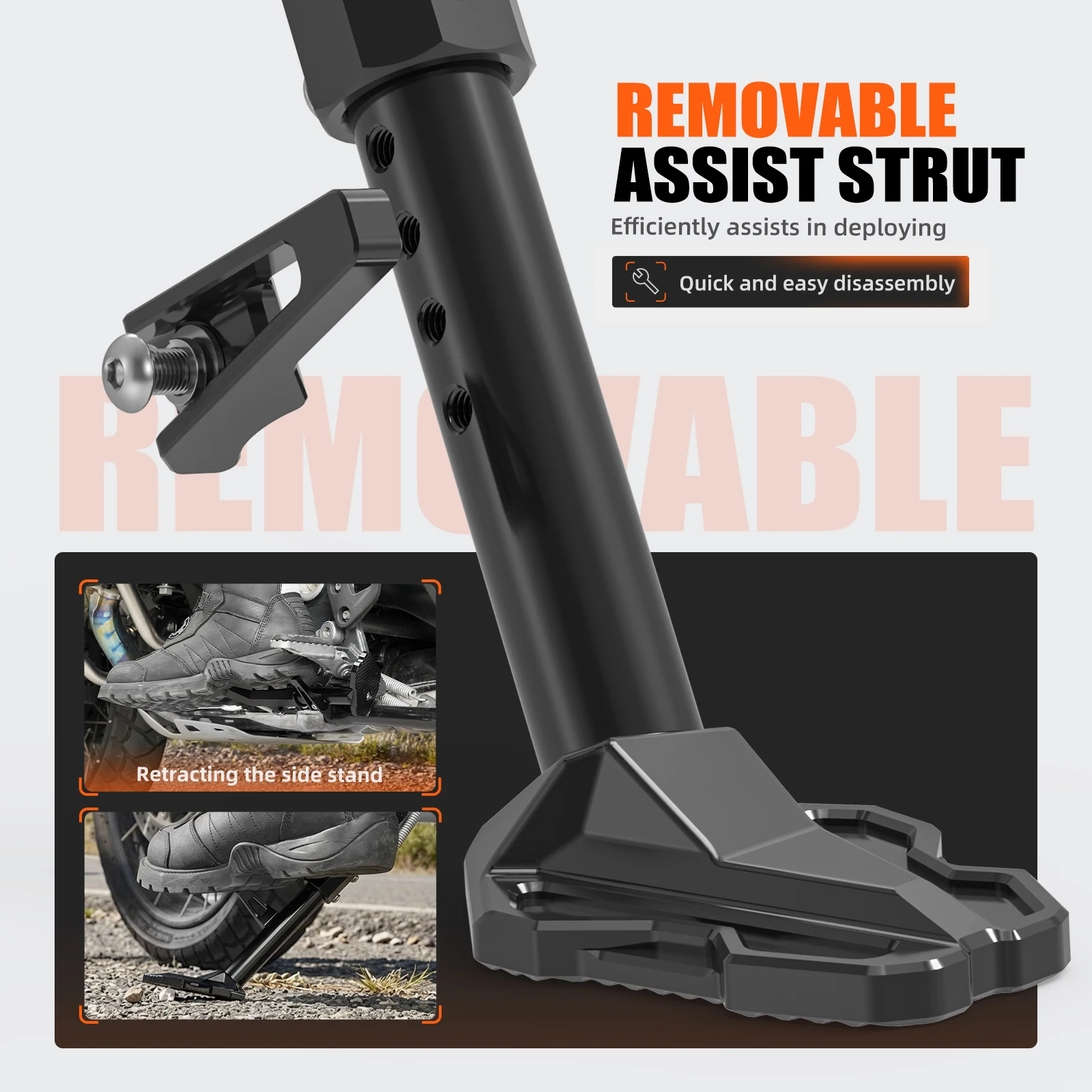Für BMW R1250GS R1250GS Adventure 2019-2024 Verstellbarer Seitenständer Stützverlängerung Vergrößerungsplatte R1200GS GSA 2013-19 – Detail 4