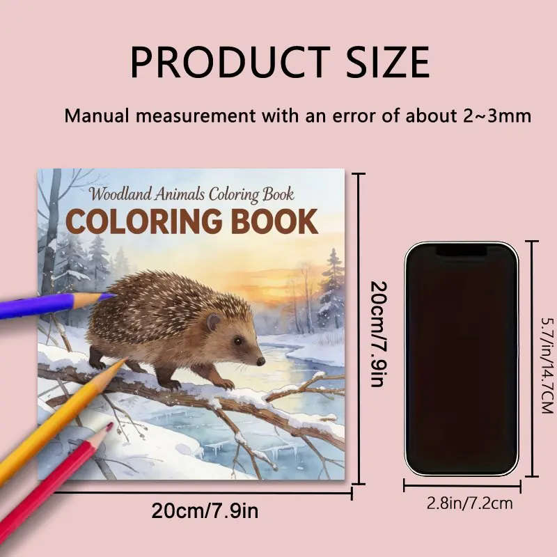 Adult Coloring Book: Woodland Animals with Hedgehog Designs,Enjoy a Moment of Tranquility,Relax Body and Mind,Unleash Creativity