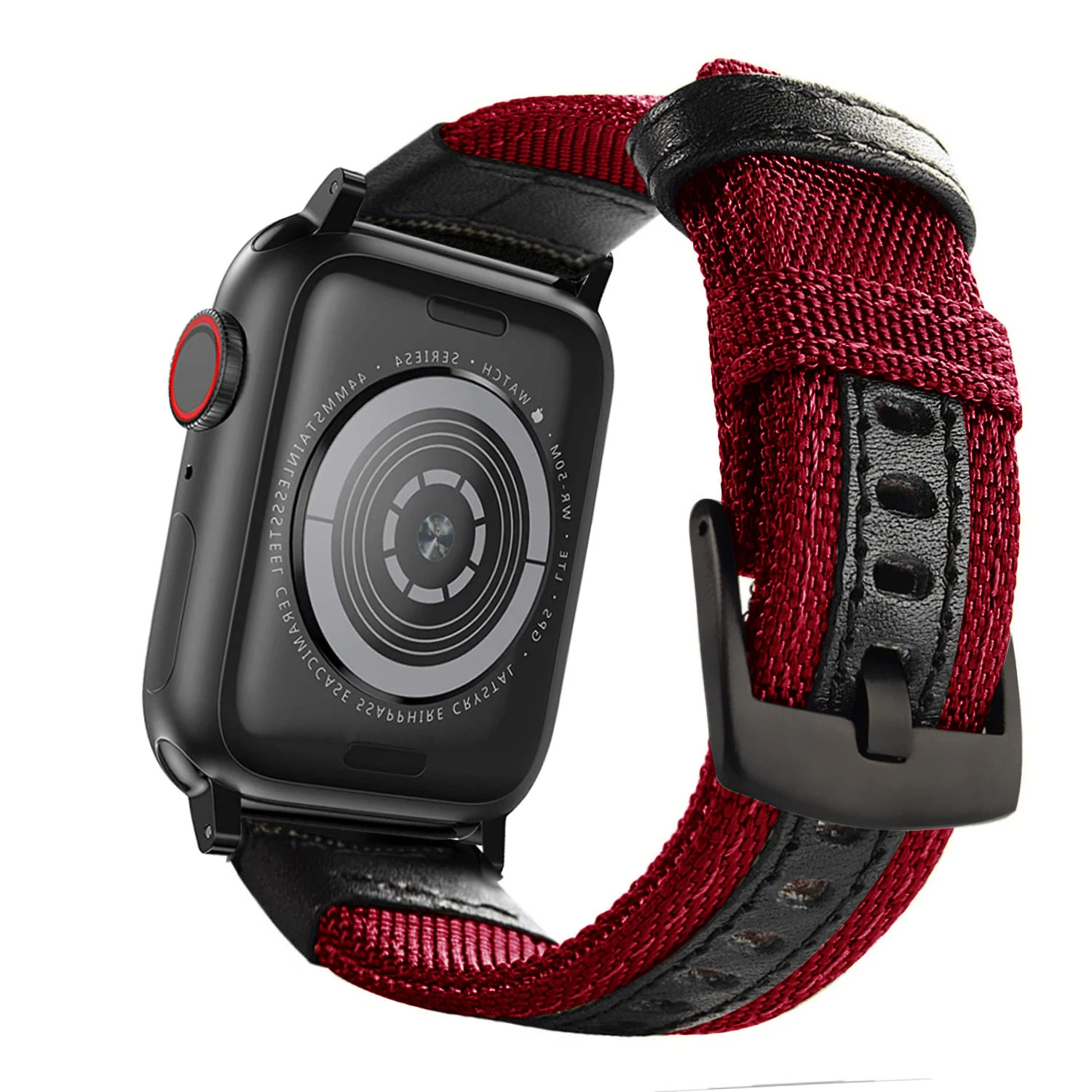 Loop Nylon fabric Leather Strap For Apple Watch band 8 7 44mm 41mm 45mm Elastic Bracelet for iWatch Ultra49mm Series 6 SE 5 4 3 image 4