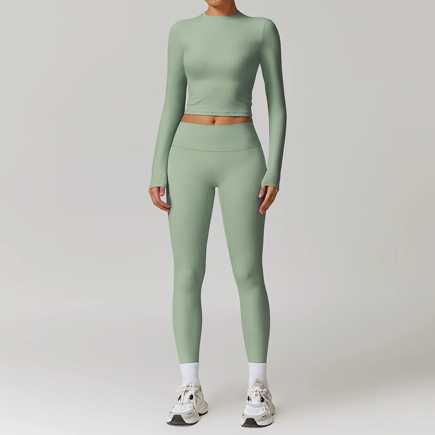 Yoga Suit Sports Set 2 Pieces Women Quick-Drying Gym Set Women Tracksuit Running Workout Long Sleeve Sports Shirt Yoga Clothing