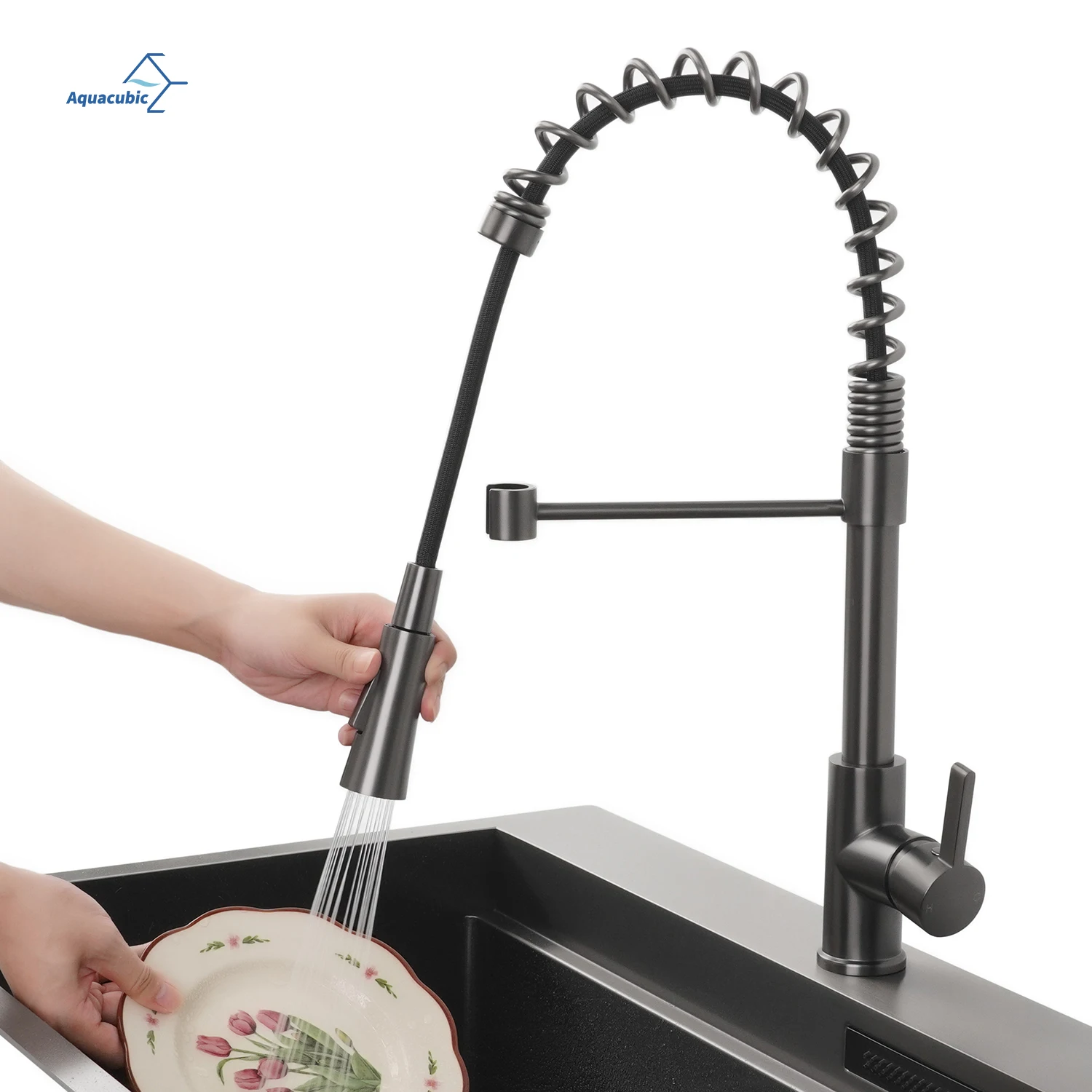 صنابير حوض المطبخ ذات المقبض الواحد ذات القوس العالي للأسفل لحوض المطبخ في مخزون الولايات المتحدة الأمريكية