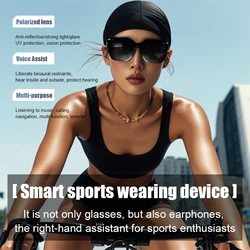 GS01 Smart Bluetooth Glasses Lightweight 34g Smart Touch Audio Music Stereo UV400 Polarized Lens BT5.3 Smart glasses for men
