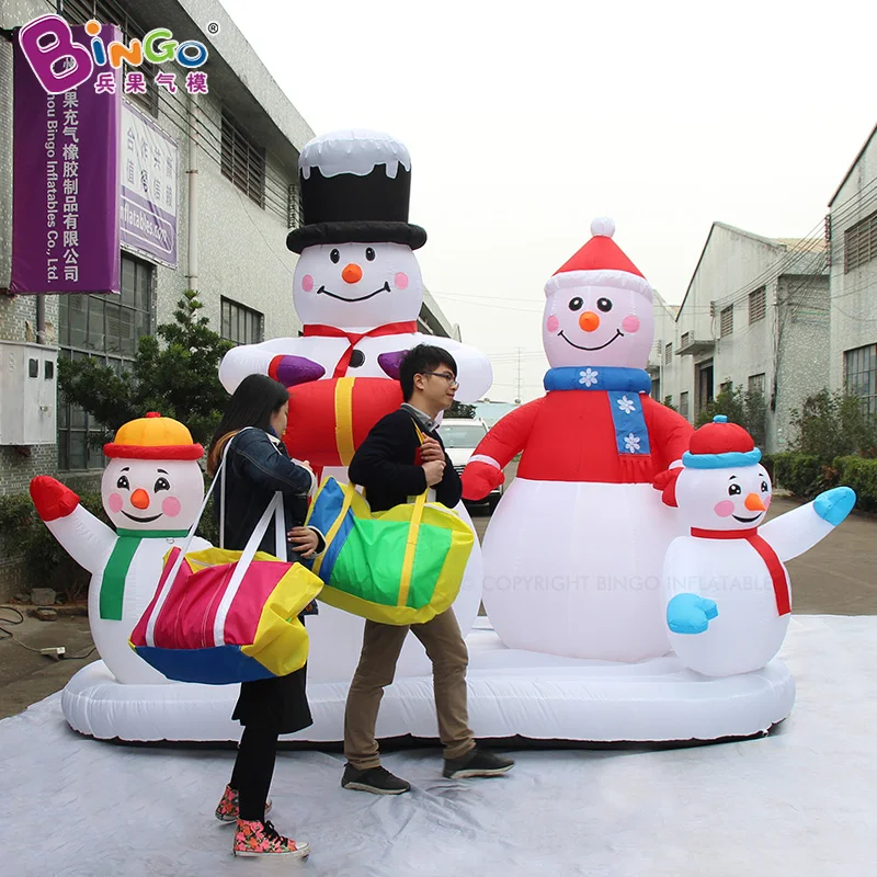 High Quality Inflatable Snowman Family Model Outdoor Christmas Inflatable Toys For Sale-Decor