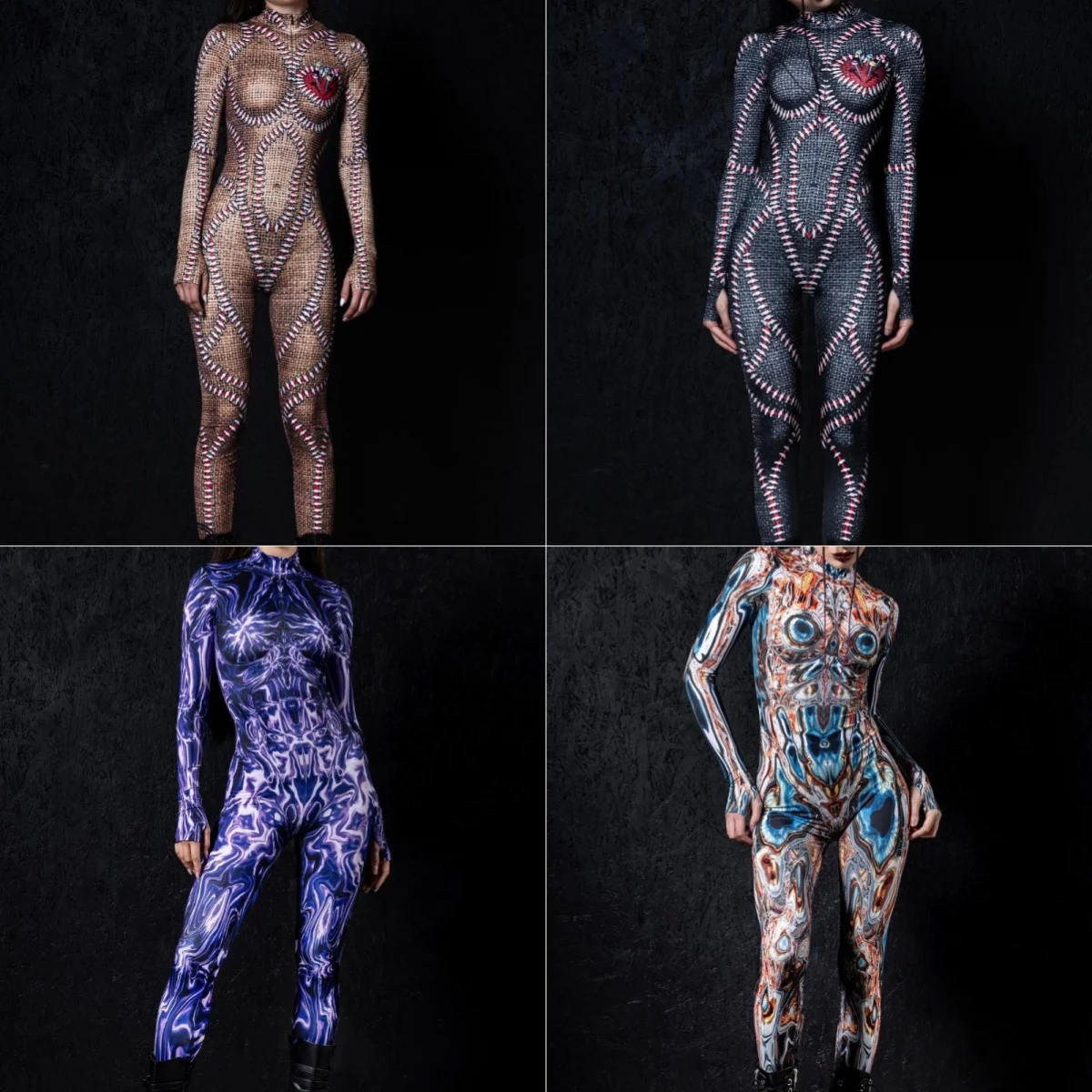 

Женский комбинезон Cyber Armor, боди для косплея, костюм в стиле стимпанк, вечерние костюмы на Хэллоуин, Rave Shows Perfermence, костюм зентай в стиле панк