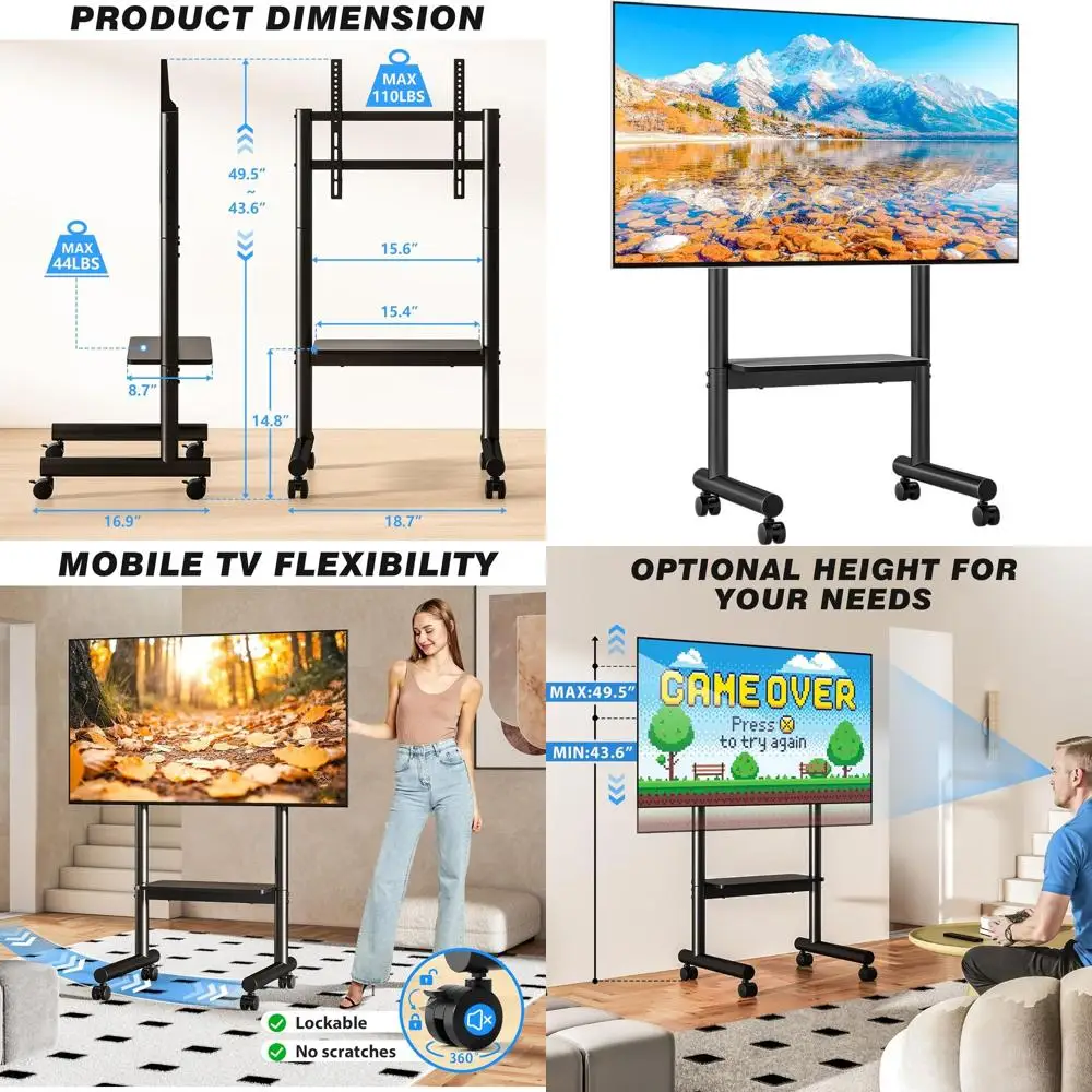 Rolling Tv Stand Fo… - image