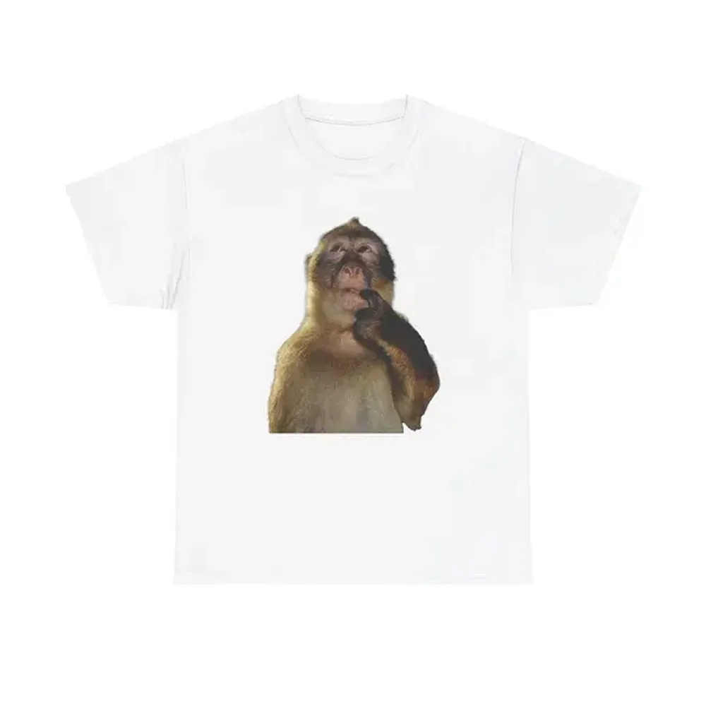 Thinking Monkey Meme T-Shirt | Funny Monkey Meme Graphic Tee