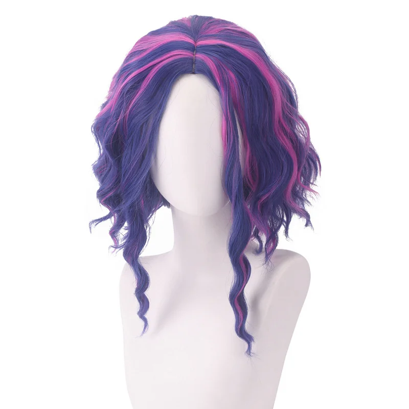 Anime My Hero Academia Cosplay Season 6 Lady Nagant Purple Curly Short Hair Synthetic Wig For Adult Cosplay Wig+Free Wig Cap