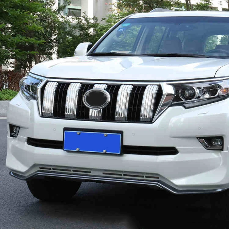 

Chrome Head Grille Fence Camera Decoration Strip Trim Cover Sticker Styling For Toyota Prado FJ 150 2018 -2020 Car Accessories